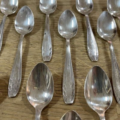 Art Deco Style Cutlery Set in Silver Metal from Maison Apollo, Set of 73-QYF-1357421