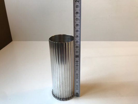 Art Deco Style Danish Vase in White Metal, 1960s-LCR-744403