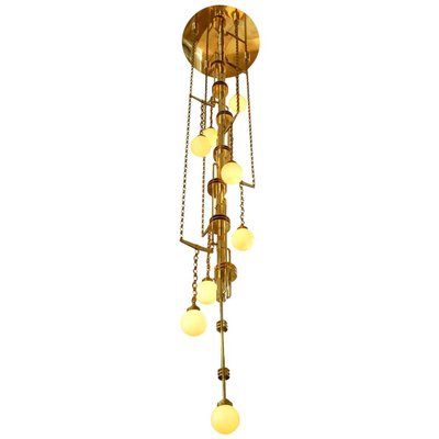 Art Deco Style Handmade Cascade Brass and Glass Ceiling Lamp-VDW-833012