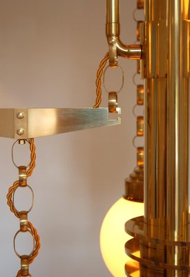 Art Deco Style Handmade Cascade Brass and Glass Ceiling Lamp-VDW-833012