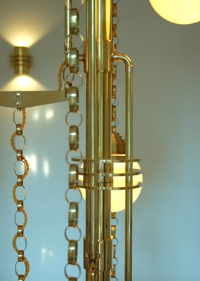 Art Deco Style Handmade Cascade Brass and Glass Ceiling Lamp-VDW-833012