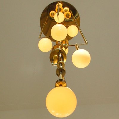 Art Deco Style Handmade Cascade Brass and Glass Ceiling Lamp-VDW-833012