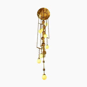 Art Deco Style Handmade Cascade Brass and Glass Ceiling Lamp-VDW-833012