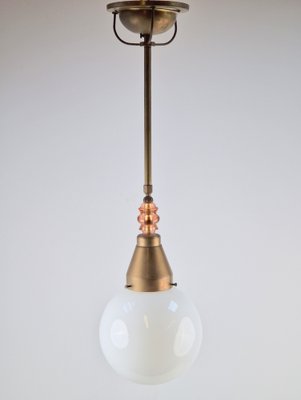 Art Deco Style Pendant in Copper and Glass, 1950s-AXJ-1749464