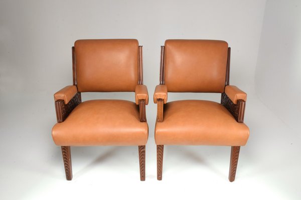 Art Deco Style Sculpted Armchair, 1950s-GXL-1373772