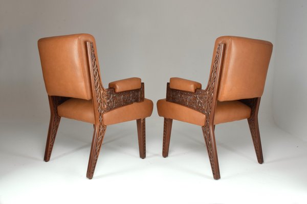 Art Deco Style Sculpted Armchair, 1950s-GXL-1373772