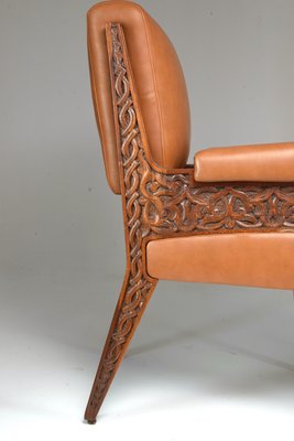 Art Deco Style Sculpted Armchair, 1950s-GXL-1373772