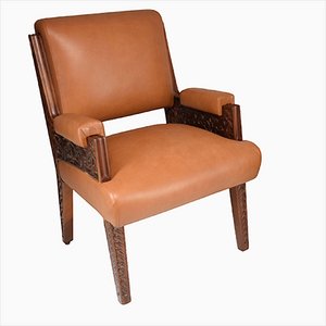 Art Deco Style Sculpted Armchair, 1950s-GXL-1373772