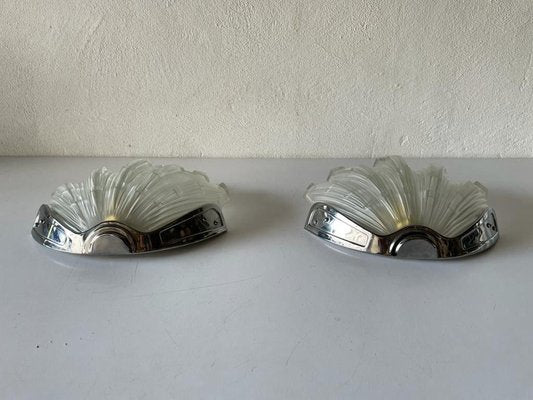 Art Deco Style Shell Sconces, Germany, 1960s, Set of 2-RDS-1431321