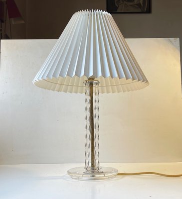 Art Deco Style Table Lamp in Twisted Acrylic Glass and Brass, 1950s-LCR-1389944