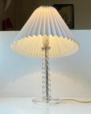 Art Deco Style Table Lamp in Twisted Acrylic Glass and Brass, 1950s-LCR-1389944