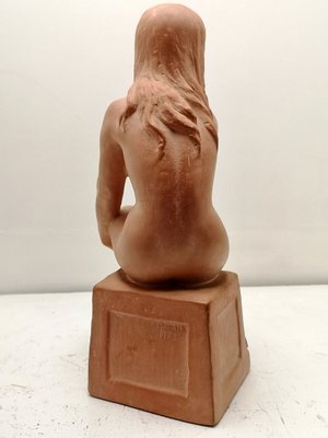 Art Deco Style Terracotta Sitting Nude Sculpture from Kelemen, 1973-UWE-1095748