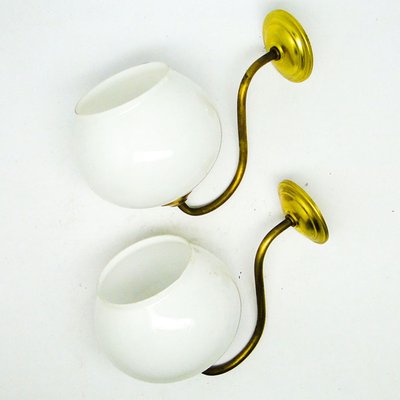 Art Deco Style Wall Lamps, Poland, 1950s, Set of 2-BKO-1419756