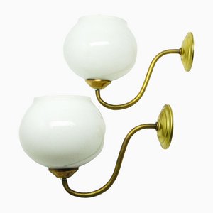 Art Deco Style Wall Lamps, Poland, 1950s, Set of 2-BKO-1419756