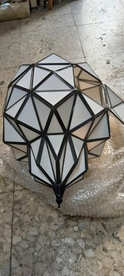 Art Deco Style White Crystal Dome-Shaped Chandelier, Pendant or Lantern-TCS-1056645