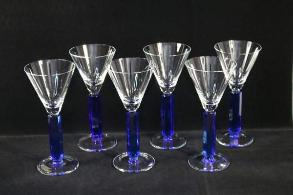 Art Deco Style Wine Glasses, 1962, Set of 6-YZB-1822500