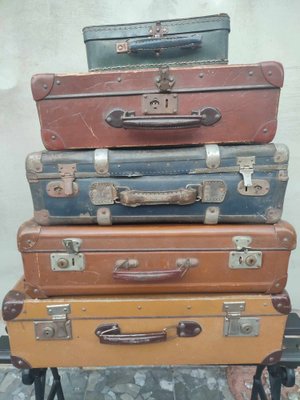 Art Deco Suitcases, Set of 5-CAQ-1700515