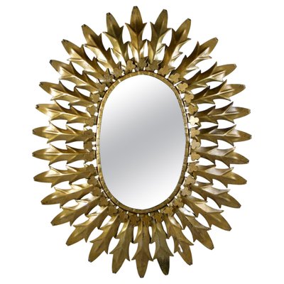 Art Deco Sunburst Wall Mirror, France, 1920s-TQA-1321959