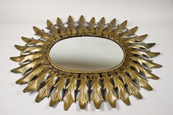 Art Deco Sunburst Wall Mirror, France, 1920s-TQA-1321959