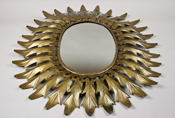 Art Deco Sunburst Wall Mirror, France, 1920s-TQA-1321959