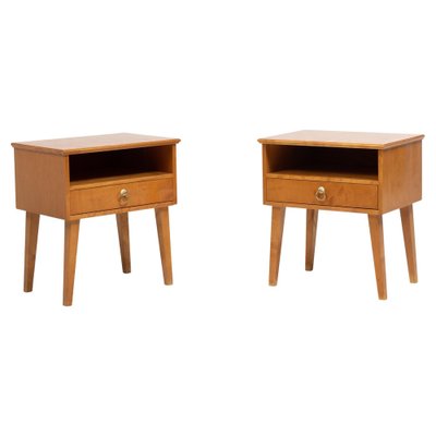 Art Deco Swedish Birch Nightstands, 1920s, Set of 2-MJF-1446800