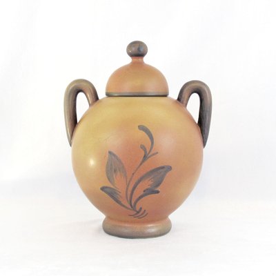 Art Deco Swedish Ceramic Urn with Lid by Åke Holm, 1920s-YGE-888080