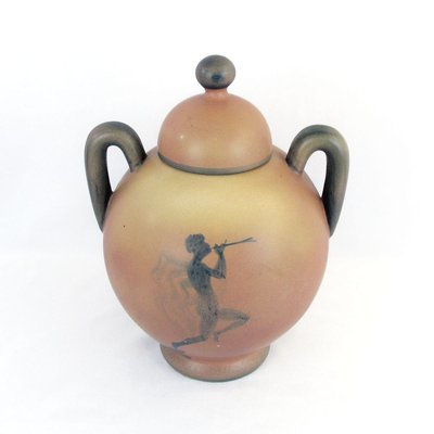 Art Deco Swedish Ceramic Urn with Lid by Åke Holm, 1920s-YGE-888080