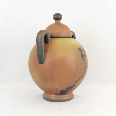 Art Deco Swedish Ceramic Urn with Lid by Åke Holm, 1920s-YGE-888080