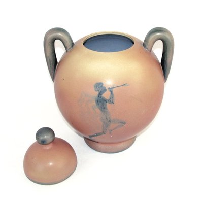 Art Deco Swedish Ceramic Urn with Lid by Åke Holm, 1920s-YGE-888080