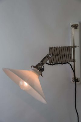 Art Deco Swiveling and Extendable Nickel Wall Lamp with Glass Shade, 1920s-SPD-1130983