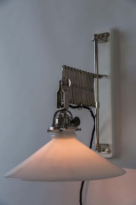 Art Deco Swiveling and Extendable Nickel Wall Lamp with Glass Shade, 1920s-SPD-1130983