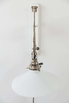 Art Deco Swiveling and Extendable Nickel Wall Lamp with Glass Shade, 1920s-SPD-1130983