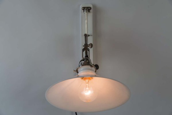 Art Deco Swiveling and Extendable Nickel Wall Lamp with Glass Shade, 1920s-SPD-1130983