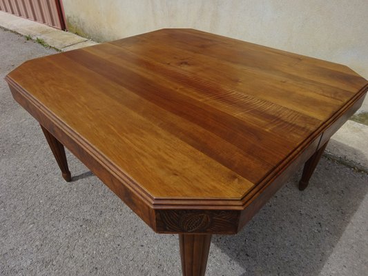 Art Deco Table in Walnut and Burr Walnut, 1930s-ABK-2022515