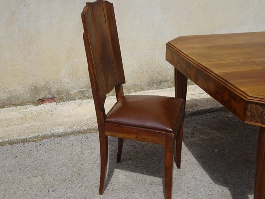 Art Deco Table in Walnut and Burr Walnut, 1930s-ABK-2022515