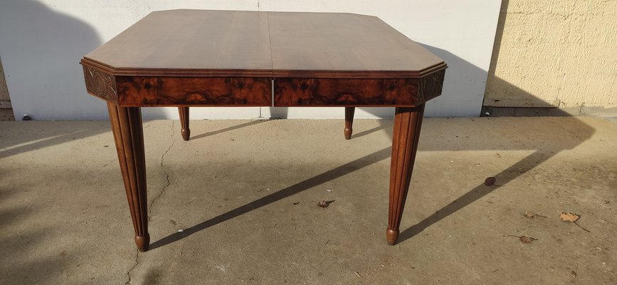 Art Deco Table in Walnut and Burr Walnut, 1930s-ABK-2022515