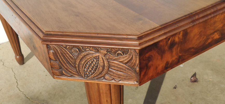 Art Deco Table in Walnut and Burr Walnut, 1930s-ABK-2022515