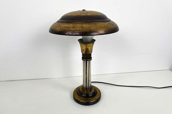 Art Deco Table Lamp in Brass with Glass Rods-VMP-1292484