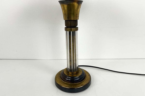 Art Deco Table Lamp in Brass with Glass Rods-VMP-1292484