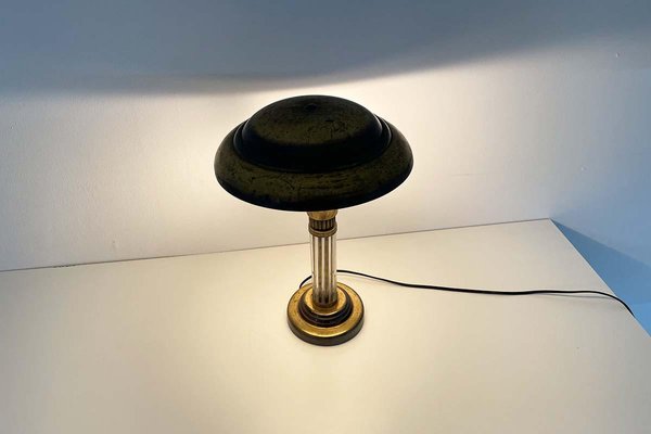 Art Deco Table Lamp in Brass with Glass Rods-VMP-1292484