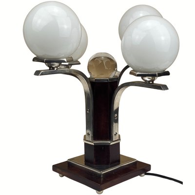 Art Deco Table Lamp in Mahogany, 1930s-BHG-1453015