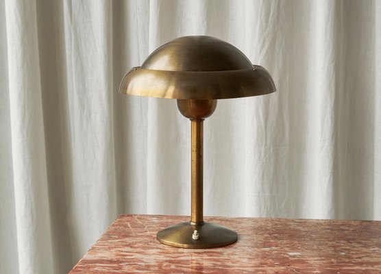 Art Deco Table Lamp in Patinated Brass, 1920s-FEW-2024255