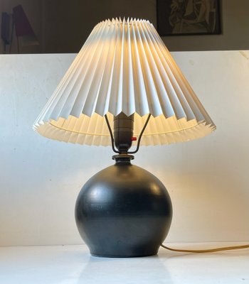 Art Deco Table Lamp in Satin Black Ceramic from Aluminia, 1920s-LCR-1260985