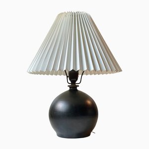 Art Deco Table Lamp in Satin Black Ceramic from Aluminia, 1920s-LCR-1260985