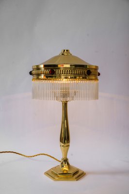 Art Deco Table Lamp with Red Opaline Glass Stones, Vienna, 1920s-SPD-1751652