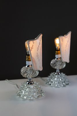 Art Deco Table Lamps in Rostrato Murano Glass attributed to Ercole Barovier for Barovier & Toso, 1940s, Set of 2-ASK-1793194