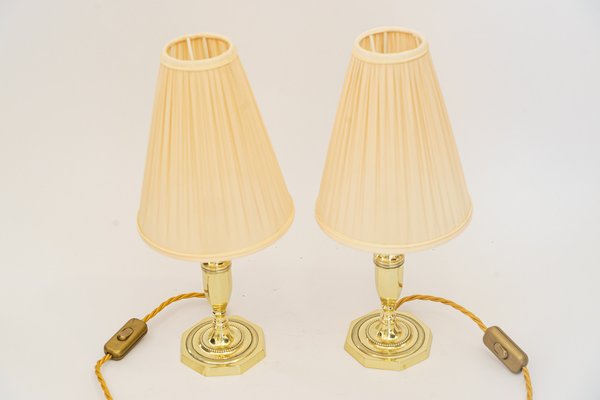 Art Deco Table Lamps with Fabric Shades, Vienna, Austria, 1920s, Set of 2-SPD-1794209