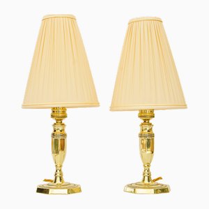 Art Deco Table Lamps with Fabric Shades, Vienna, Austria, 1920s, Set of 2-SPD-1794209