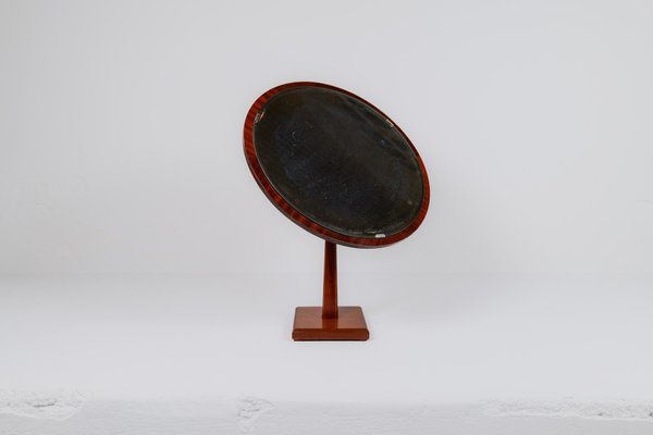 Art Deco Table Mirror in Walnut and Glass, 1940s-UYK-1793992