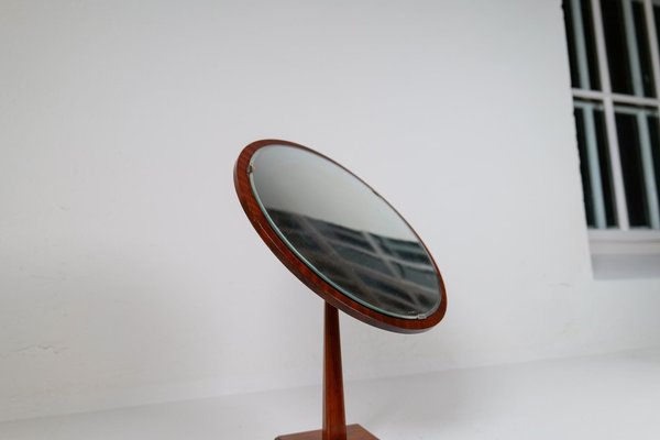 Art Deco Table Mirror in Walnut and Glass, 1940s-UYK-1793992